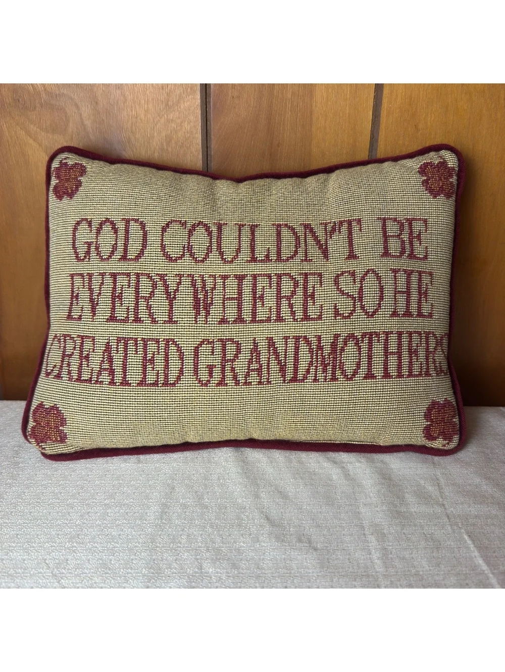Grandmother Tapestry Accent Pillow God Couldn’t Be Everywhere Grandma Gift 12x7